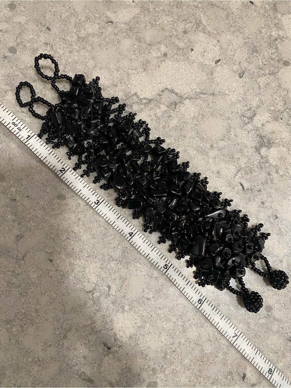Gorgeous Black Vintage Beaded Adjustable Bracelet - Picture 11 of 11